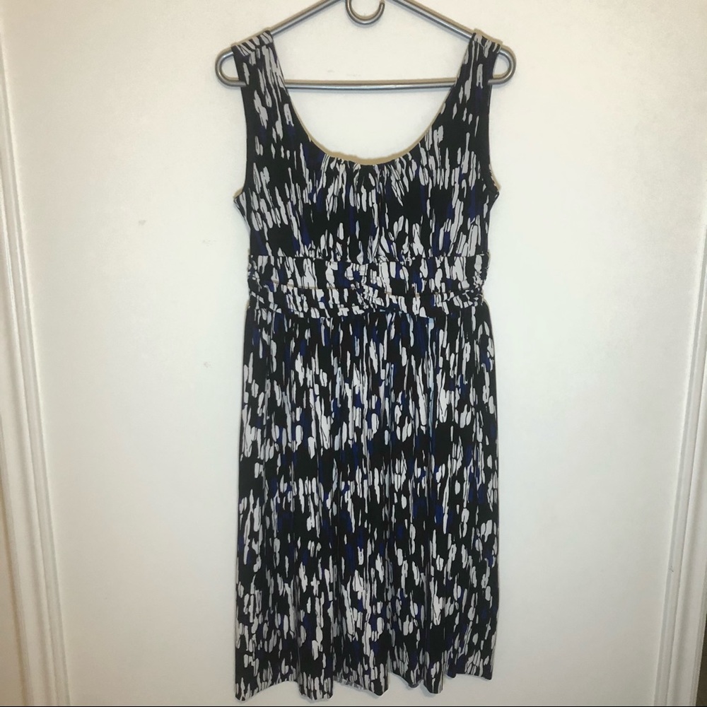 Sleeveless Dress (Black, White & Blue)